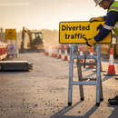 Rosy Brown Diverted Traffic Up Arrow Quick-Fit Sign Face Diagram - Premium Quality