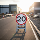 Dim Gray 20mph Quick-Fit Sign Face Diagram with High-Visibility Reflective Material