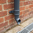 Traditional Aluminium Downpipe Shoe 63mm Diameter — RAL 7016 (in use)