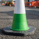 Green Road Traffic Cone with Reflective Sleeve - 1000mm