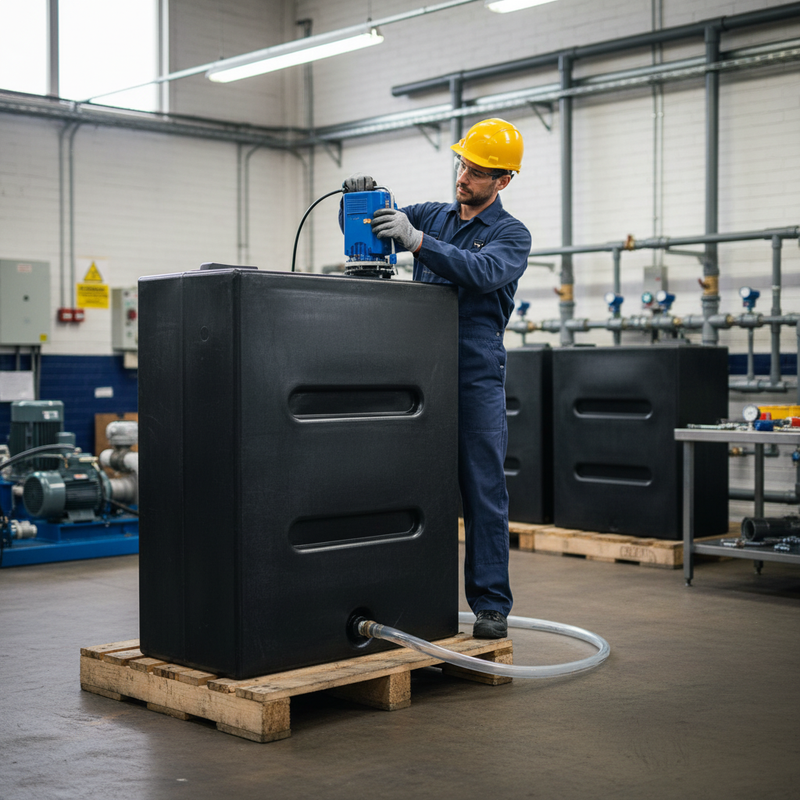 Dark Slate Gray Tall Rectangular 1050 Litre Heavy Duty Baffled Water Tank