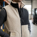 Two-Layer Pile Work Vest with Brushed Lining - Light Sand/Black