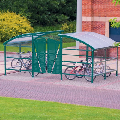 2325 x 5500mm Galvanised Steel Cycle Shelter with Polycarbonate Roof