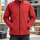 Softshell Work Jacket with Reflective Details - Red/Black