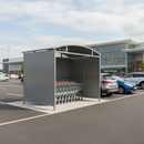 Dim Gray Heavy Duty Trolley Shelter with Galvanised Clad - Modular Design