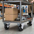 Pressed Steel Fixed Castors With Black Polypropylene Wheel - 50mm to 100mm