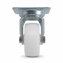 Pressed Steel Swivel Castors With White Nylon Wheel - 50mm & 75mm