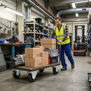 Pressed Steel Fixed Castors With Black Polypropylene Wheel - 50mm to 100mm