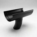 Half Round Aluminium Gutter Outlet 63mm Dia. 125mm — RAL 9005