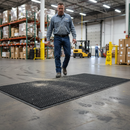 Dim Gray Heavy Duty Chevron Floor Mat - Charcoal Color for High Traffic Areas