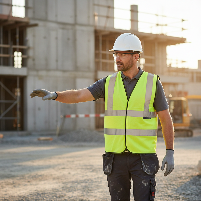 Rosy Brown High-Visibility Polyester Waistcoat Vest - Professional Safety Gear