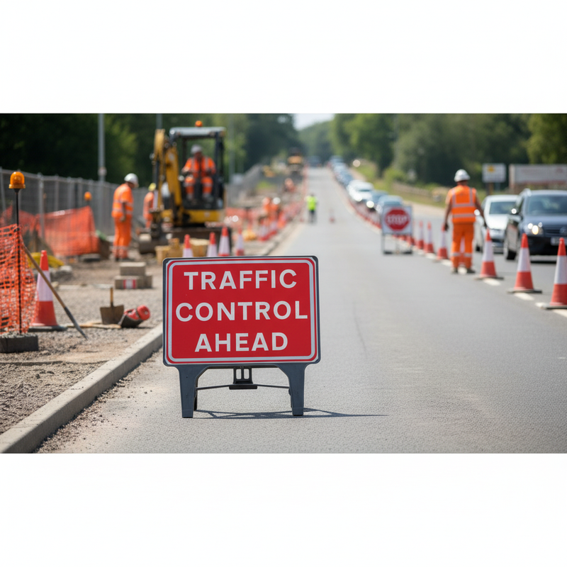 Dark Gray Heavy Duty Traffic Control Sign 1050x750mm for Road Safety