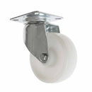 Pressed Steel Swivel Castors With White Nylon Wheel - 50mm & 75mm