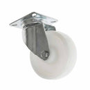 Pressed Steel Swivel Castors With White Nylon Wheel - 50mm & 75mm