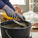 Dark Gray Premium Bucket Trowel with Soft Handle - 7 Inch Carbon Steel Blade