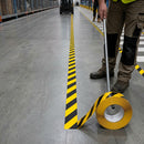 Forklift-Traffic Floor Lane Marking Tape - 50mm - Yellow/Black