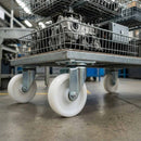 Pressed Steel Swivel Castors With White Nylon Wheel - 50mm & 75mm