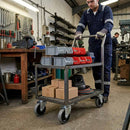 Dim Gray 75mm Swivel Castor With Grey Rubber on Polypropylene Wheel & 4-Hole Top Plate - 70kg Load Capacity