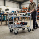 Dark Gray 75mm Swivel with Braked Castor Wheel - Grey Rubber on Polypropylene & 4-Hole Top Plate - 70kg Load