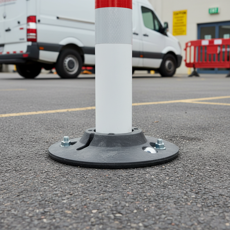 Dark Gray Heavy Duty Cylinder Post Base for Traffic Control Signs