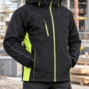 Insulated Weatherproof Winter Coat - Black/Hi-Vis Yellow (view 2)