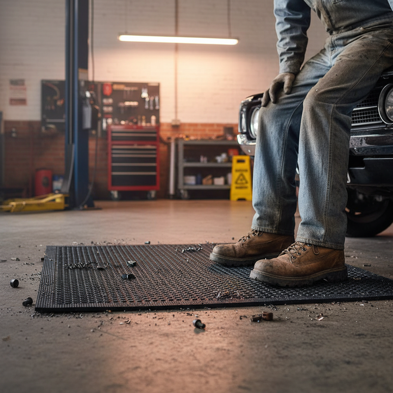 Dim Gray Premium Anti-Slip Rubber Mat for Safety and Durability
