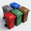 5 x 240 litre recycling station wheelie bins with signage (view 2)