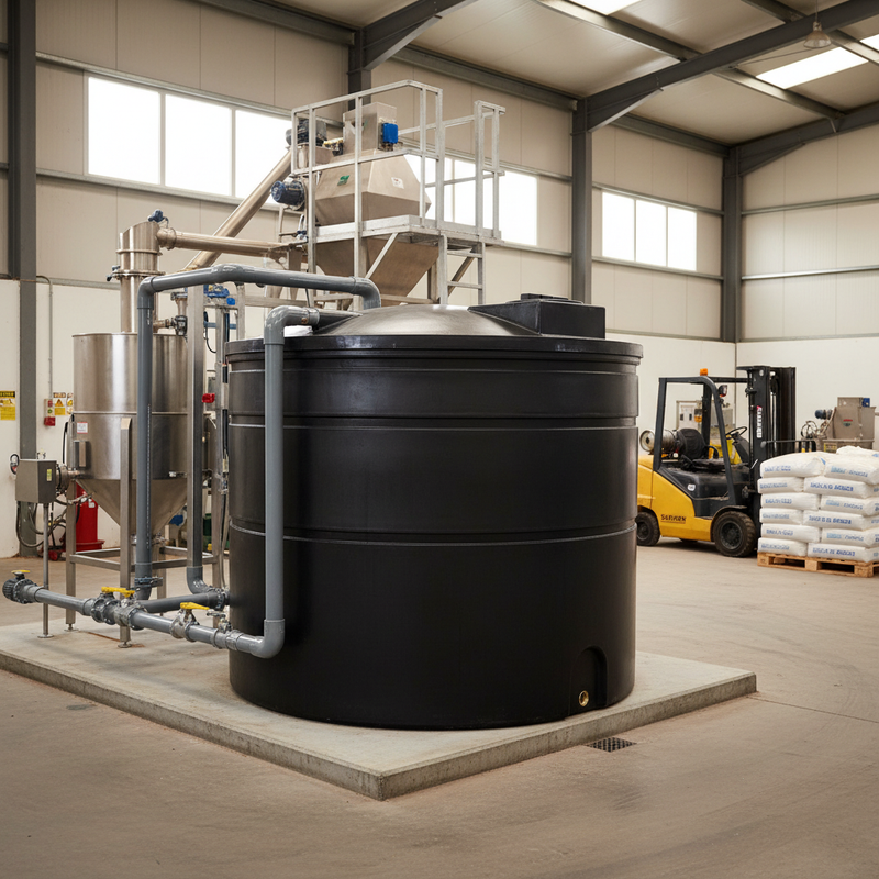 Slate Gray Heavy Duty 5600 Litre Molasses Storage Tank for Industrial Use