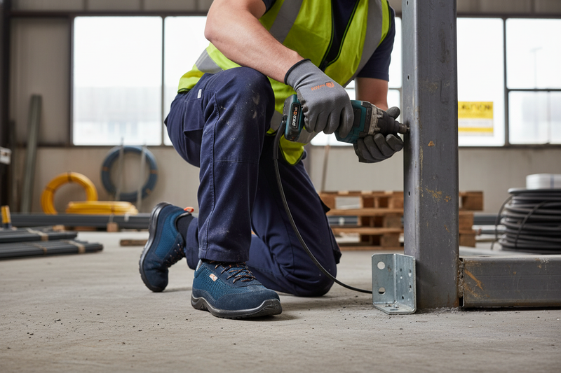 Dim Gray Premium Steel Toe Cap Safety Work Trainers for Heavy Duty Use