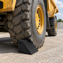 Solid Rubber HGV Wheel Chock with Rear Eye - 400 x 300 x 245mm - Black