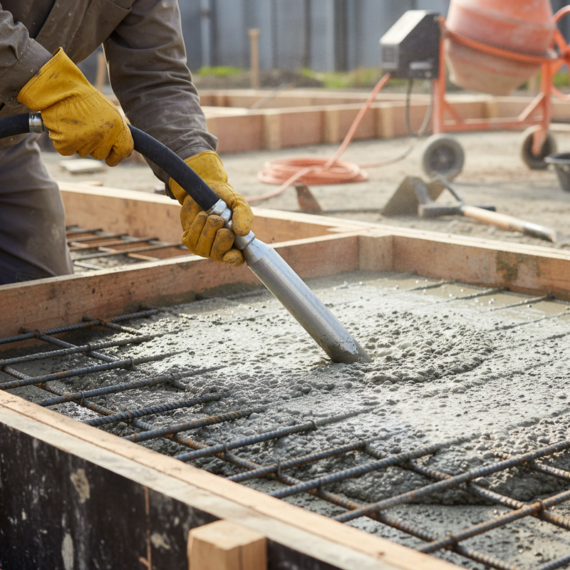 Rosy Brown Premium 38mm Vibrating Poker Head for Construction Applications