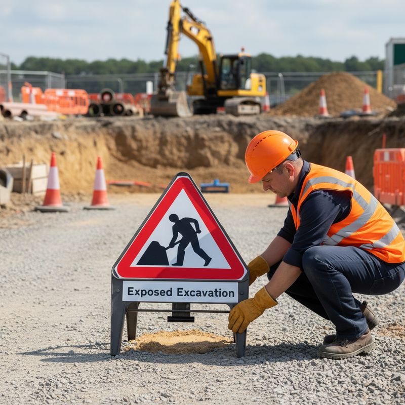 Gray Premium Exposed Excavation Supplementary Plate 750mm Q-Sign