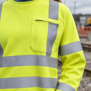 Women's Flame Retardant Arc Flash Sweatshirt - Hi-Vis Yellow/Navy (view 2)