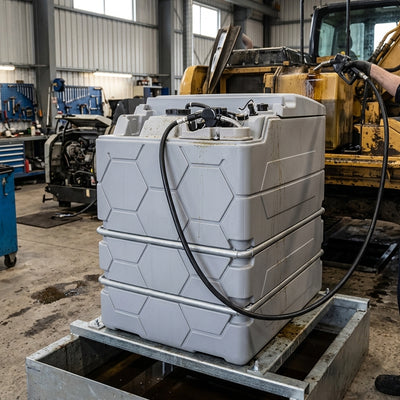 1000L Double-Wall Polyethylene Lubricant Dispensing Station with Electric Pump