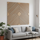 Premium Light Oak Diagonal Square Wood Wall Panels 60x60cm, 4 Pack with Acoustic Felt Backing for Modern Interiors