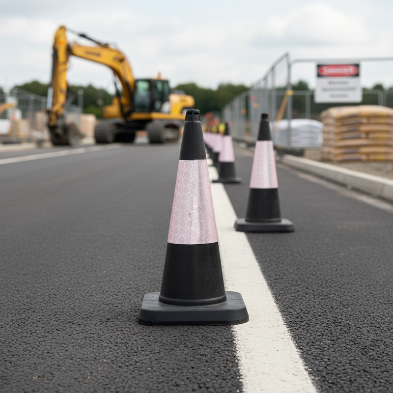 Dim Gray Premium 750mm Traffic Cone with High Durability and Low Centre of Gravity