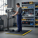 Dark Slate Gray Premium Anti-Fatigue Mat - 120cm with Pebble Surface for Safety