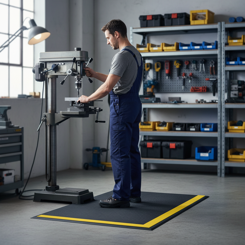 Dark Slate Gray Premium Anti-Fatigue Mat - 120cm with Pebble Surface for Safety