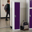 Single Door Steel School Locker 1365mm – Cam Lock & Coat Hook