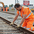 Rosy Brown High-Visibility Polyester Safety Vest - Orange for Rail Use
