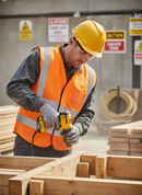 Rosy Brown Premium Hi-Vis Vest with ID Pocket - Pack of 10, Orange