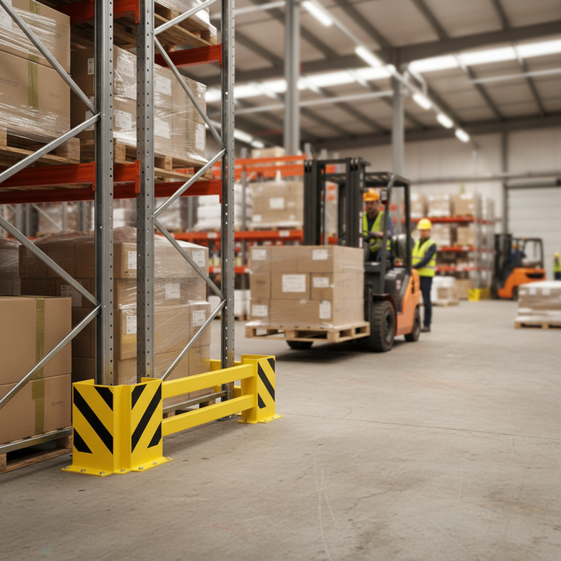 Rosy Brown Heavy Duty Steel Racking End Protector with Adjustable Fit