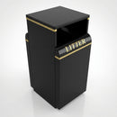 100 litre stainless steel litter bin with cigarette disposal unit (view 2)