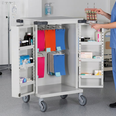 Double Door Unit Dosage Trolley – 6 Frame Capacity, Blister Pack Compatible