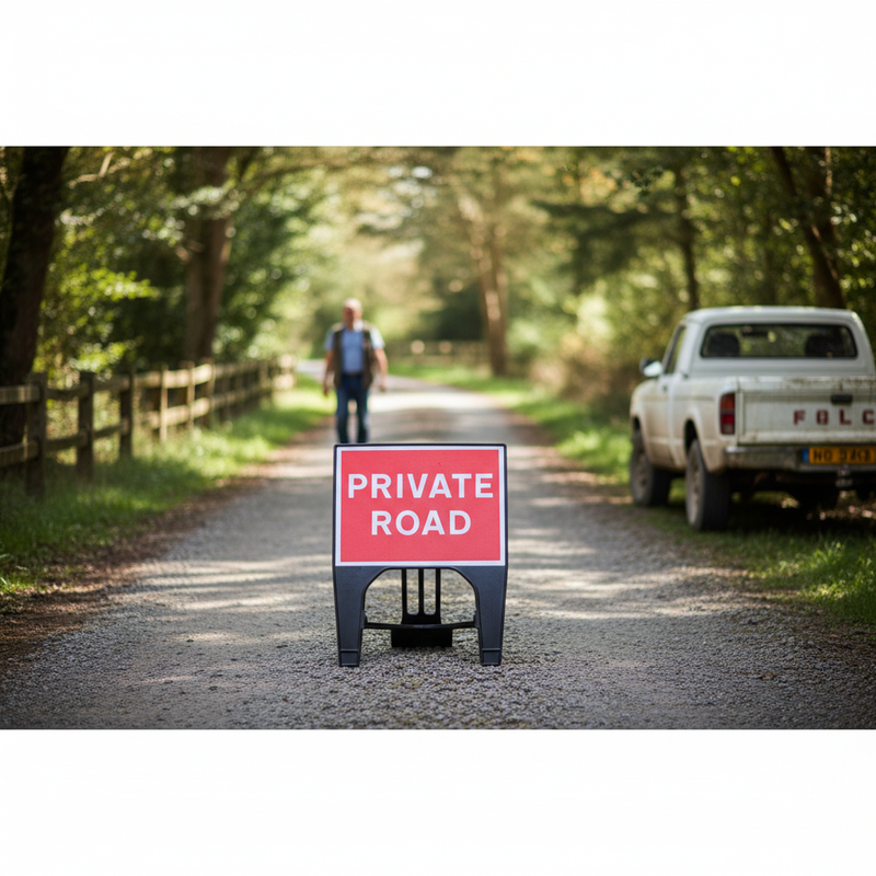 Dark Olive Green Premium 600 x 450mm Q-Sign for Road Safety and Traffic Management