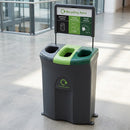 110 Litre Triple Compartment Recycling Bin with Open Apertures