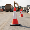 Gray 750mm High-Performance 2-Piece Traffic Cone with Prismatic Sleeve