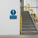 Light Gray Mandatory Fire Safety Door Signs - Staircase Must Be Kept Clear
