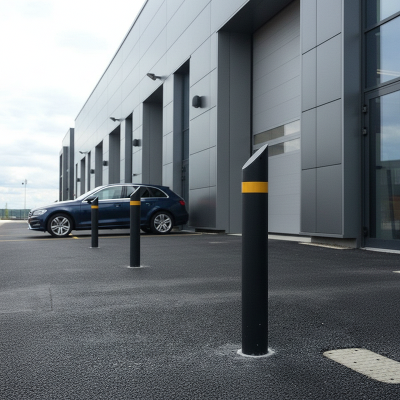 Dark Slate Gray Premium Fixed Bollard - Galvanised & Powder-Coated - 1000mm Height