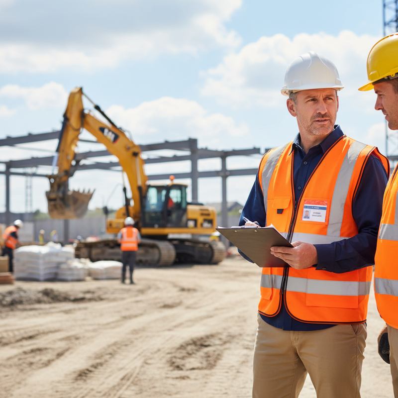 Light Gray High-Visibility Executive Waistcoat with ID Pocket - Orange